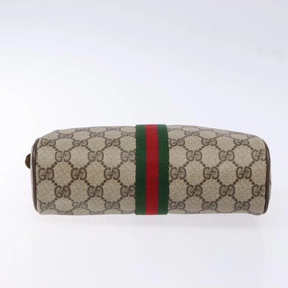 GUCCI GG Supreme Web Sherry Line Clutch Bag PVC Beige Red 63 01 012 Auth 135068 - Picture 6 of 16